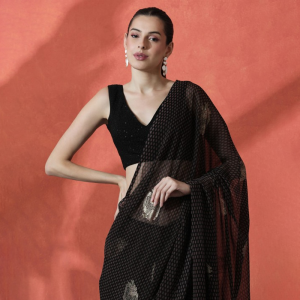 Ready to wear Poly Georgette Floral Saree