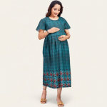 Women Printed Maternity Fit & Flare Maxi Dress
